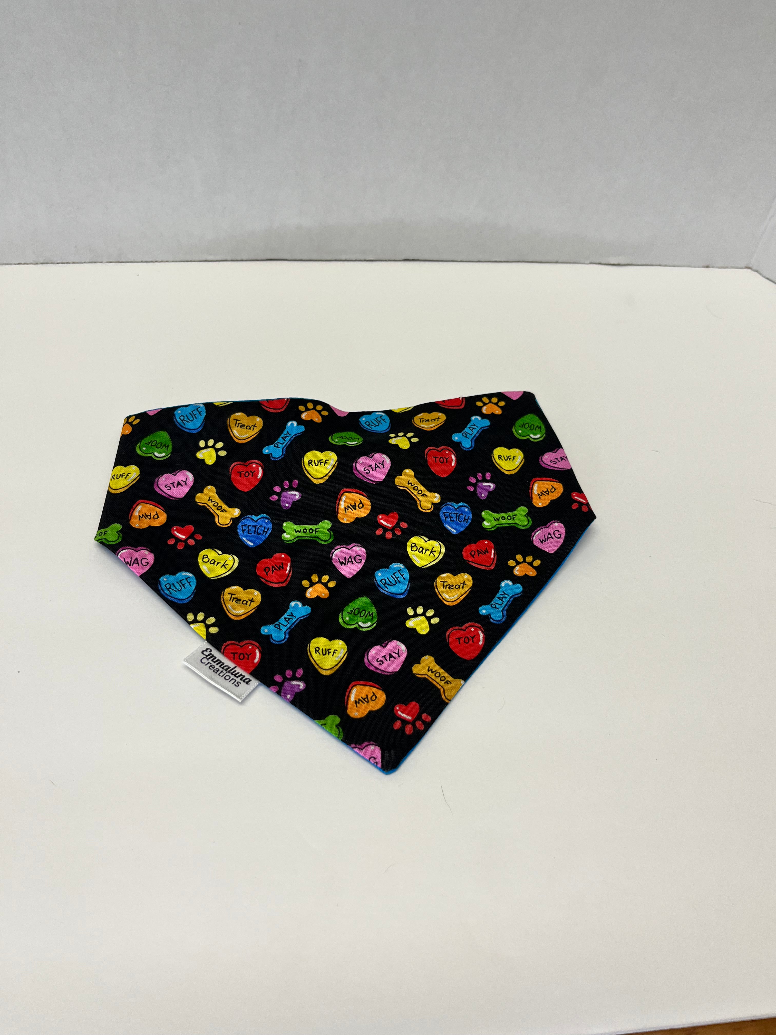 Conversation Hearts Scrunchie Dog Bandana