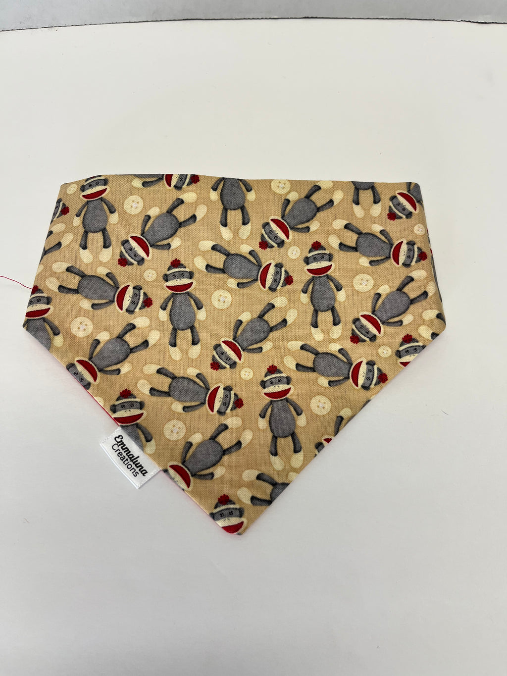 Sock Monkey Scrunchie Dog Bandana