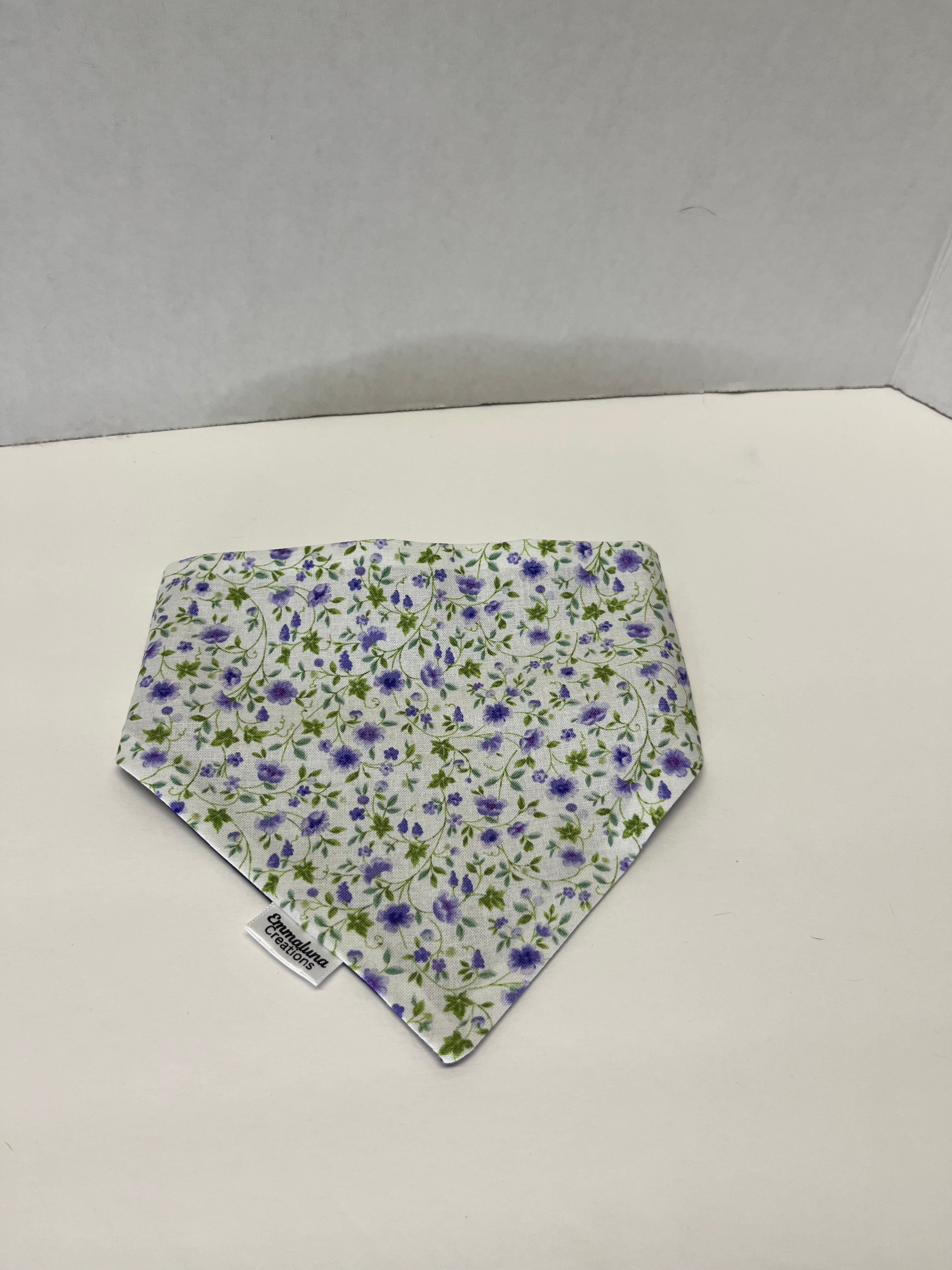 Purple Floral Scrunchie Dog Bandana