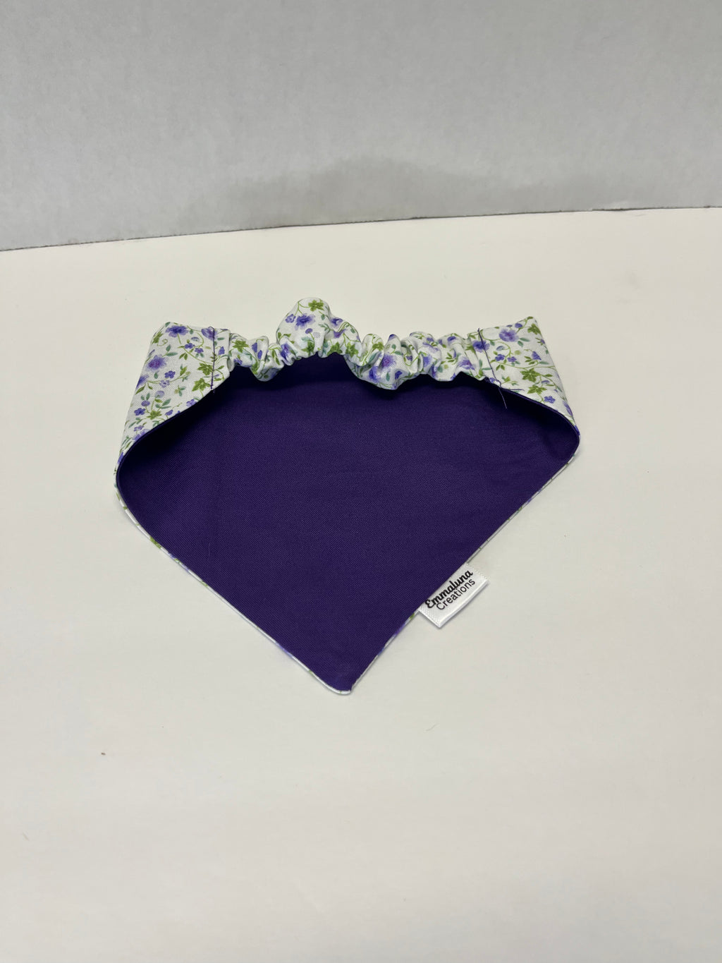 Purple Floral Scrunchie Dog Bandana