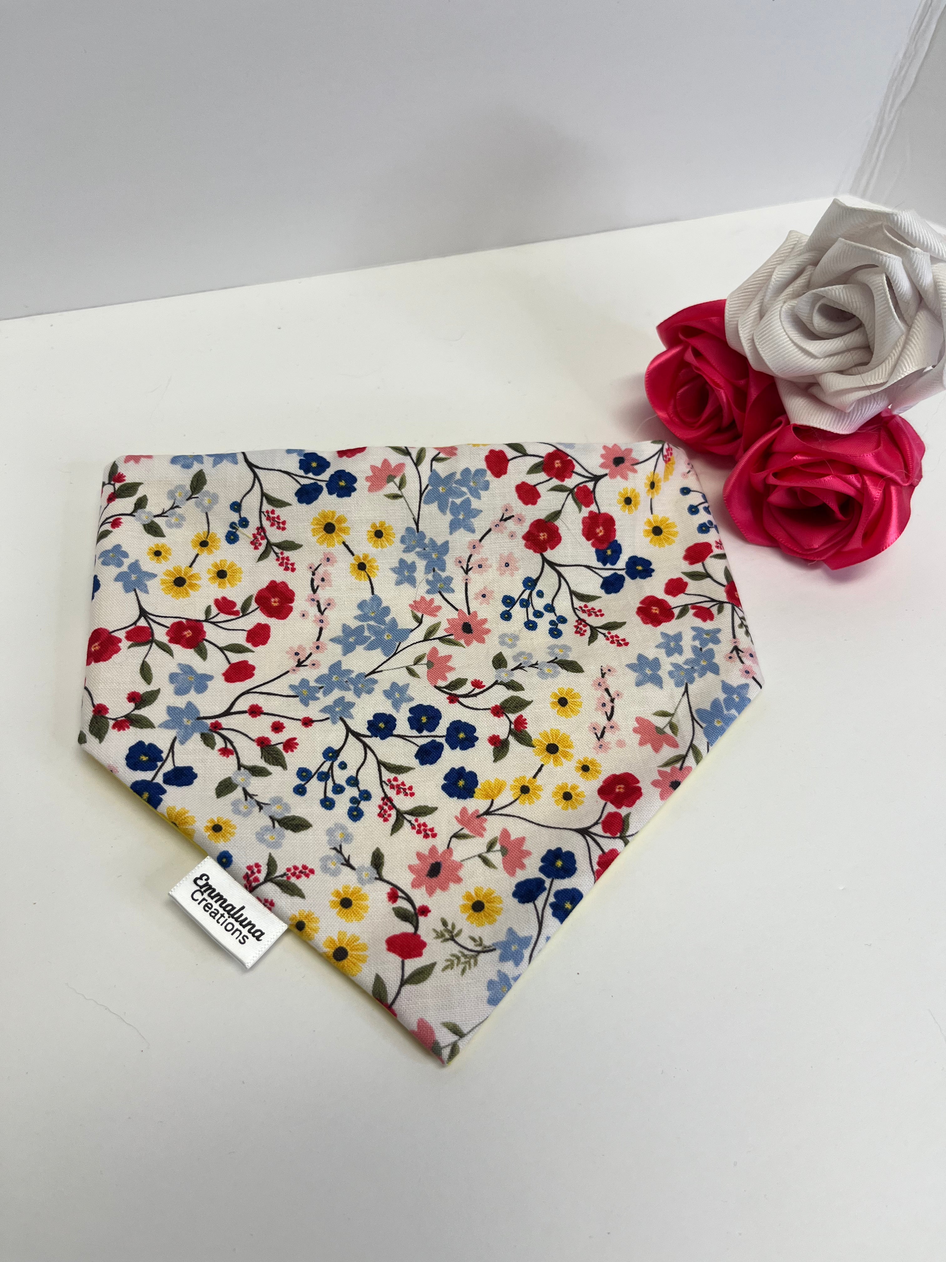 Spring Flowers Scrunchie Dog Bandana