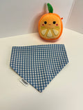 Light Blue Gingham Scrunchie Dog Bandana
